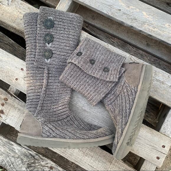 Ugg 5819 Cardy grey fold over knit winter boots Size 7 - Picture 3 of 8